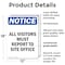 Signmission All Visitors Must Report To Site Office OSHA Notice Sign, Plastic, 12in W x 18in L, 2PK OS-2PACK-NS-P-1218-V-15243 - alternate 4